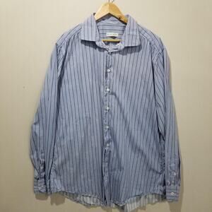 Etro Dress Shirt Mens 48 Multicolor Houndstooth Cotton Long Sleeve Made Italy